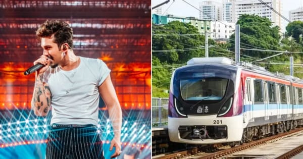 Metrô terá funcionamento estendido até 2h da manhã para show de Luan Santana na Fonte Nova; veja detalhes